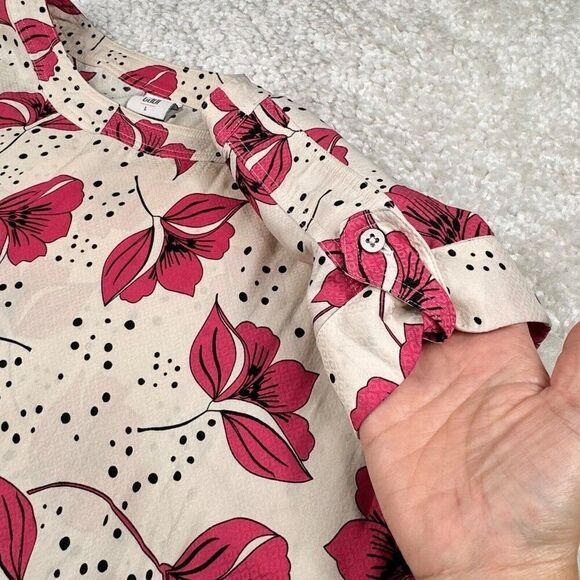 Cabi Boxy Top Ivory Pink Floral Blouse - Picture 5 of 8